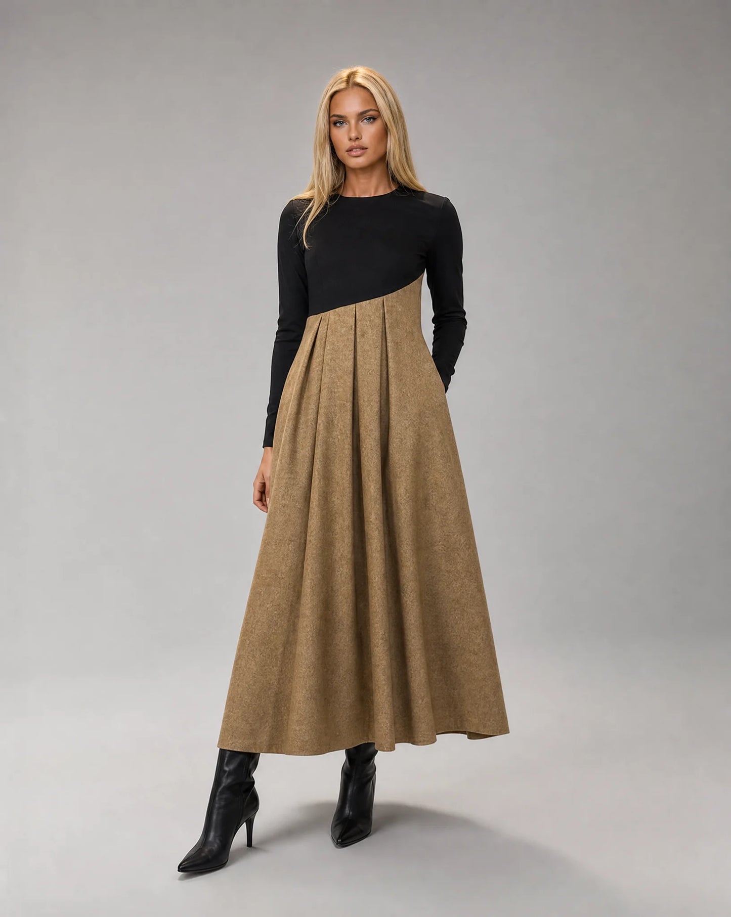 Women’s Patchwork Midi Dress