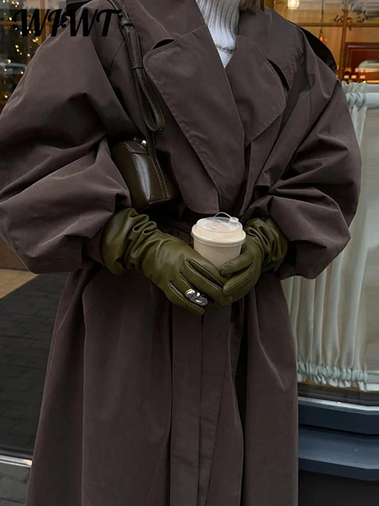 Women's Belted Loose Lapel Trench Coat
