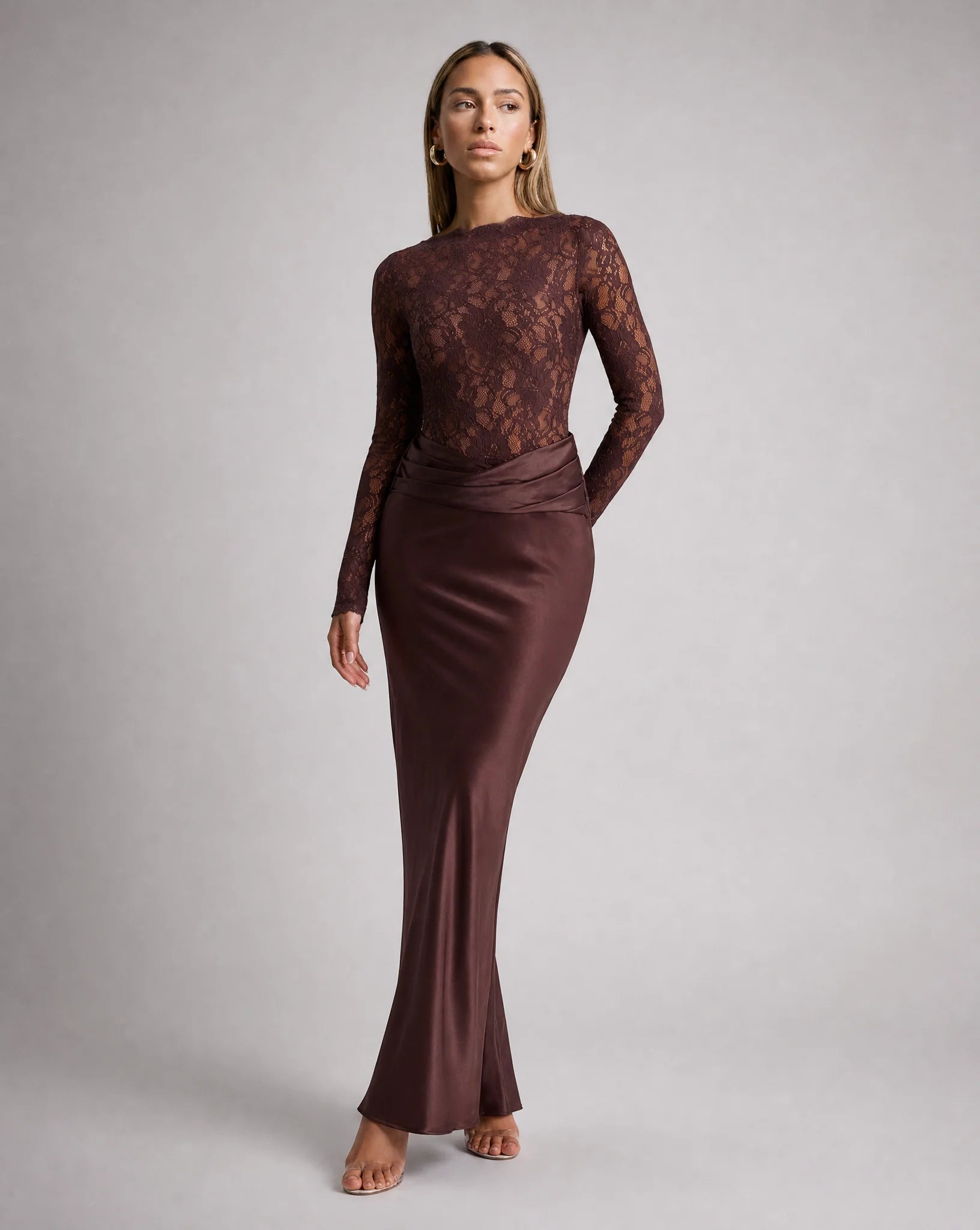 long sleeve brown lace dress Women's Maxi – ILYNORA line%20design%0D%0ALace%20insert%0D%0ADraped%20detail%0D%0AConcealed%20zipper%20at%20back%0D%0AGentle%20Dry%20Clean%20Only%0D%0ALength%3A%20Maxi%0D%0A%0D%0AMATERIAL%3A%0D%0A%0D%0APolyester%20%2B%20Cotton%0D%0AHigh%20quality%20durable%20fabric Decade: 90c Bridesmaid Dresses Best Places Color:Bluebell