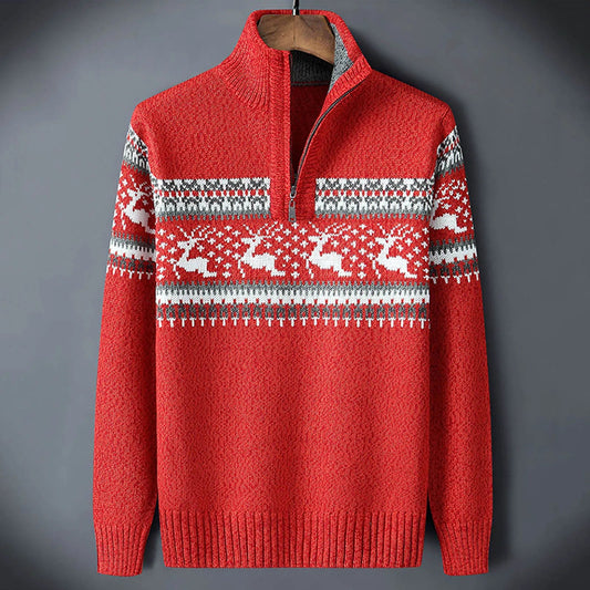 Men's Fair Isle Half Zip Sweater