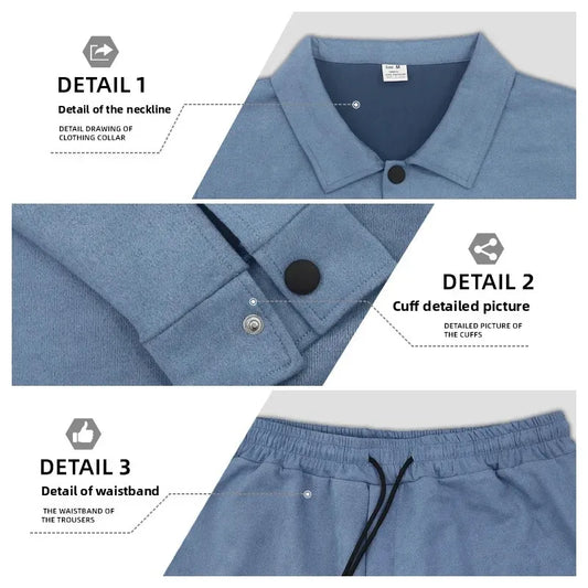 Men's Suede Jacket And Trouser Two Piece Set