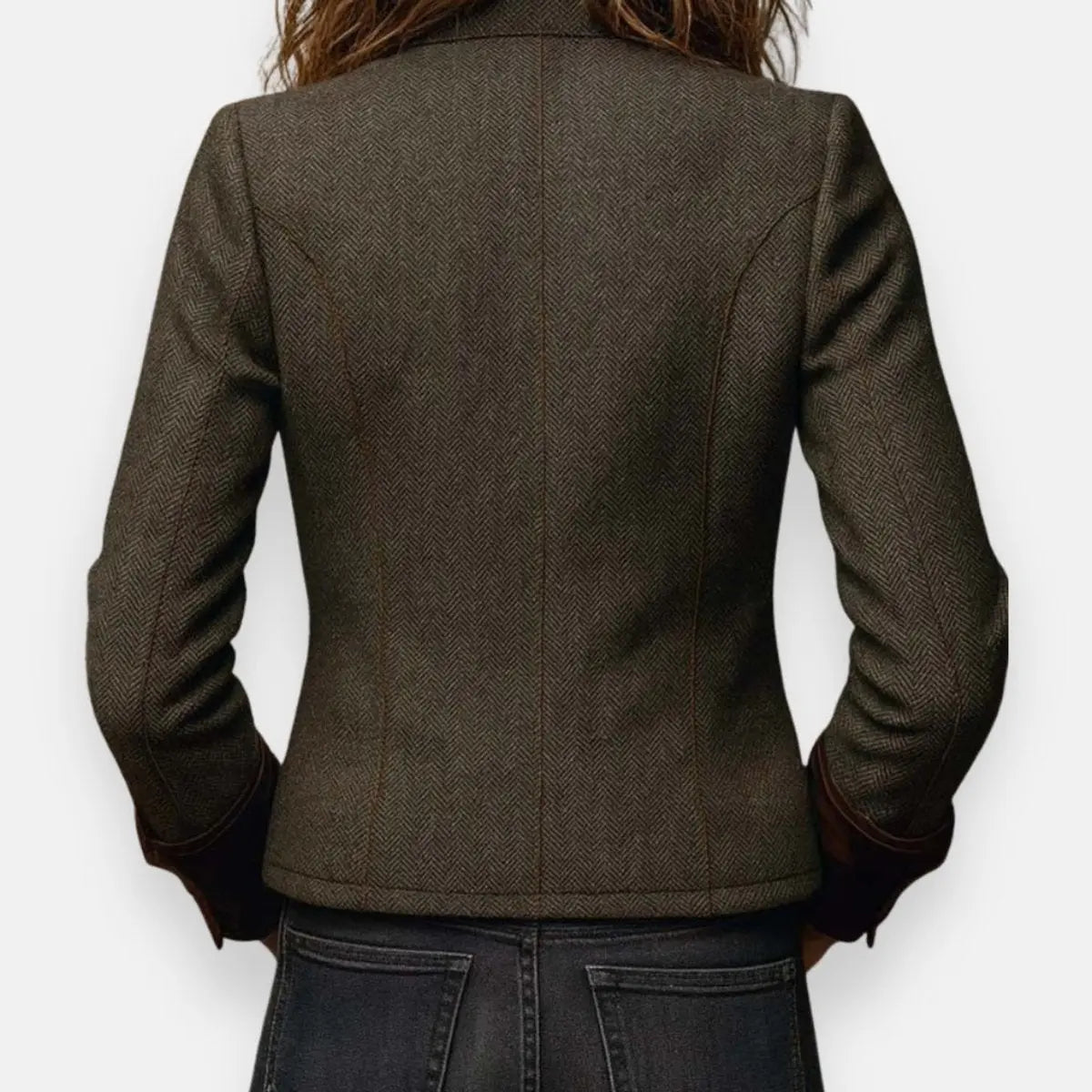 Women's Army Green Quilted Jacket with Utility Chest Pockets and Cord Trim