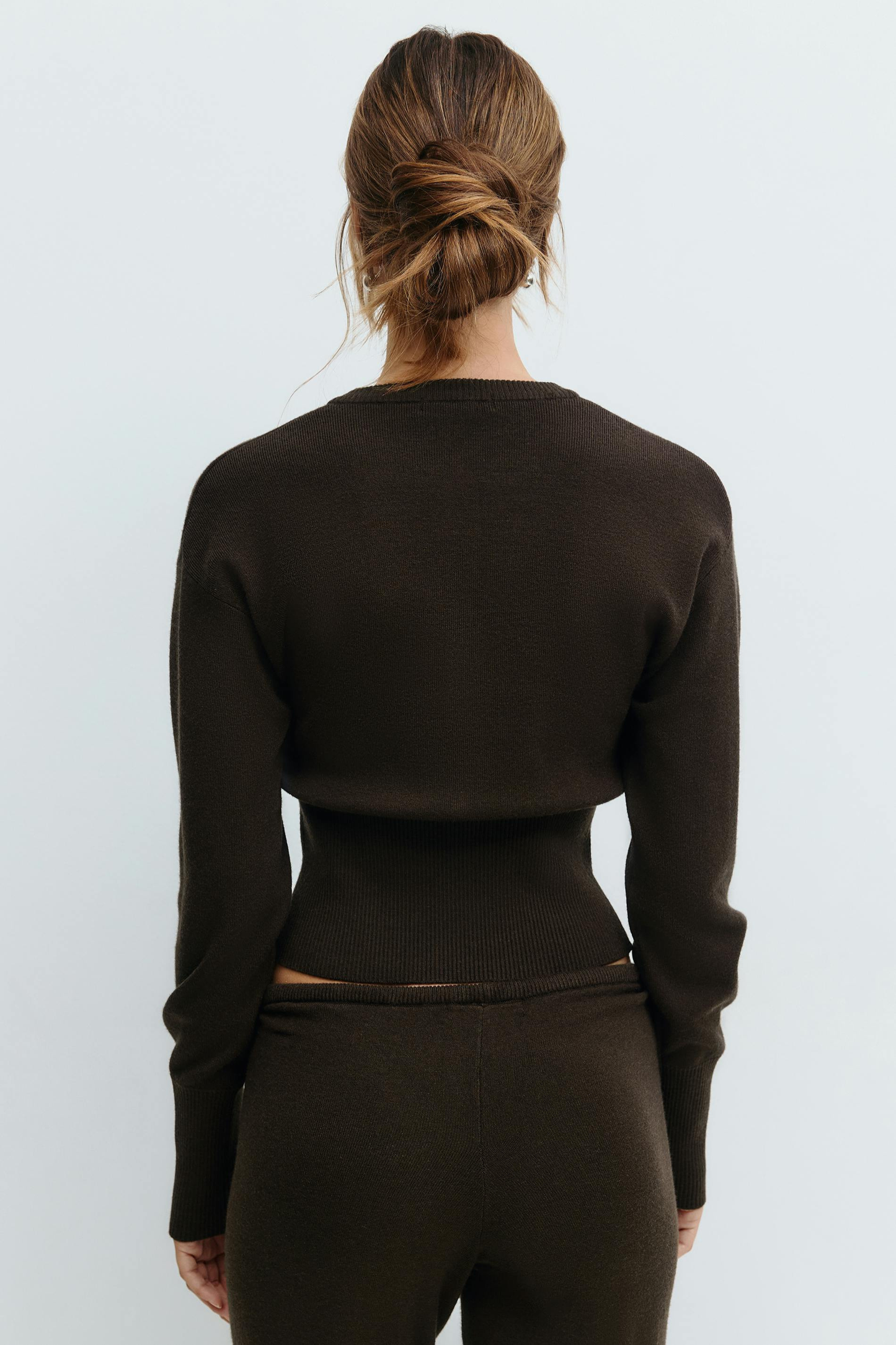 Women's Cropped Knit Top and Trouser Set