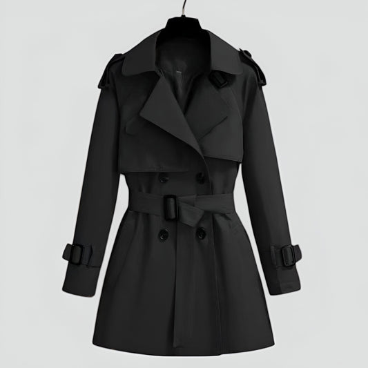 Women's Double Breasted Mid Length Trench Coat