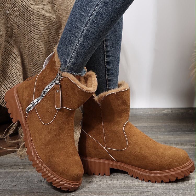 Women's Fleece Lined Faux Suede Platform Ankle Boots