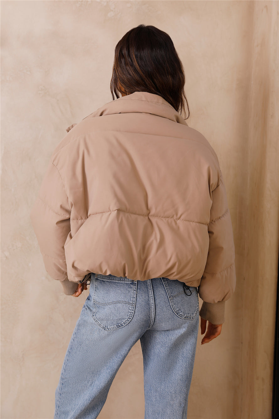 Women's High Collar Cropped Puffer Jacket
