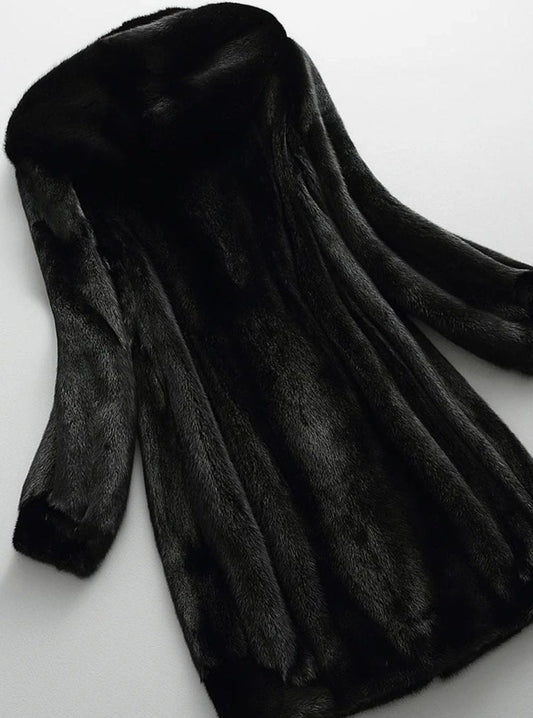 Women's Hooded Faux Fur Long Winter Coat
