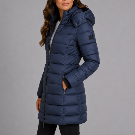 Women's Long Hooded Insulated Puffer Jacket