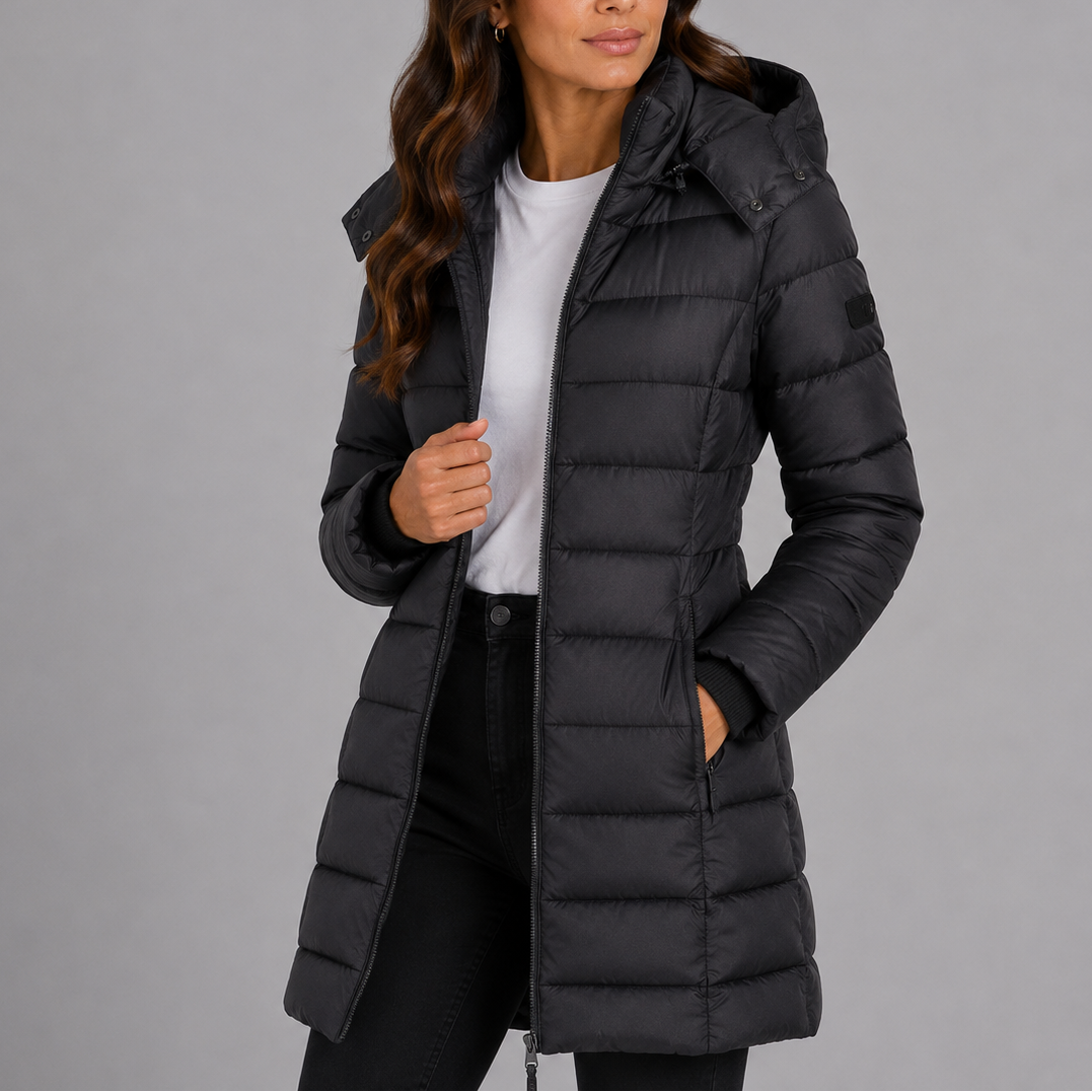 Women's Long Hooded Insulated Puffer Jacket