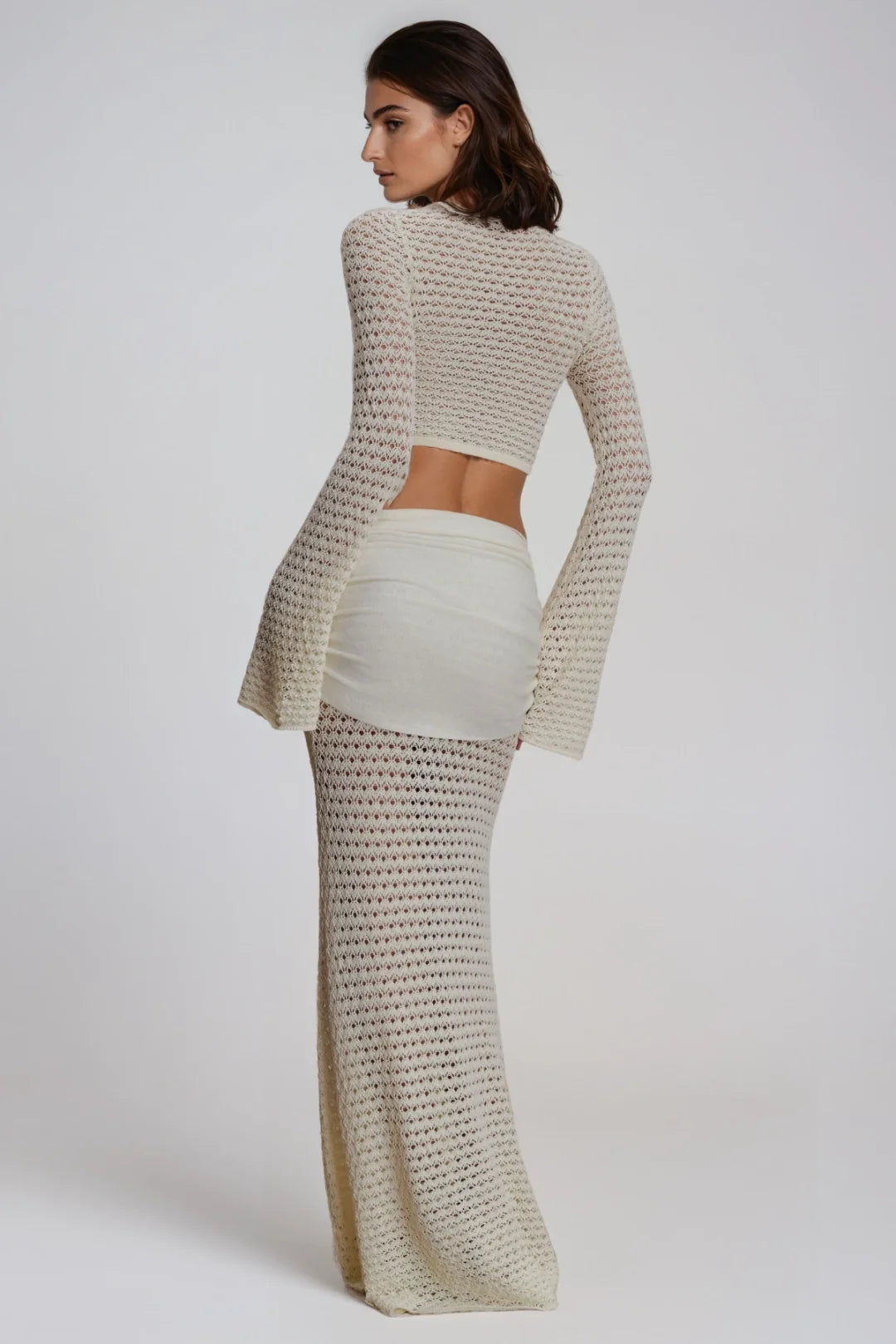 Women's Long Sleeve Crochet Co-Ord Set