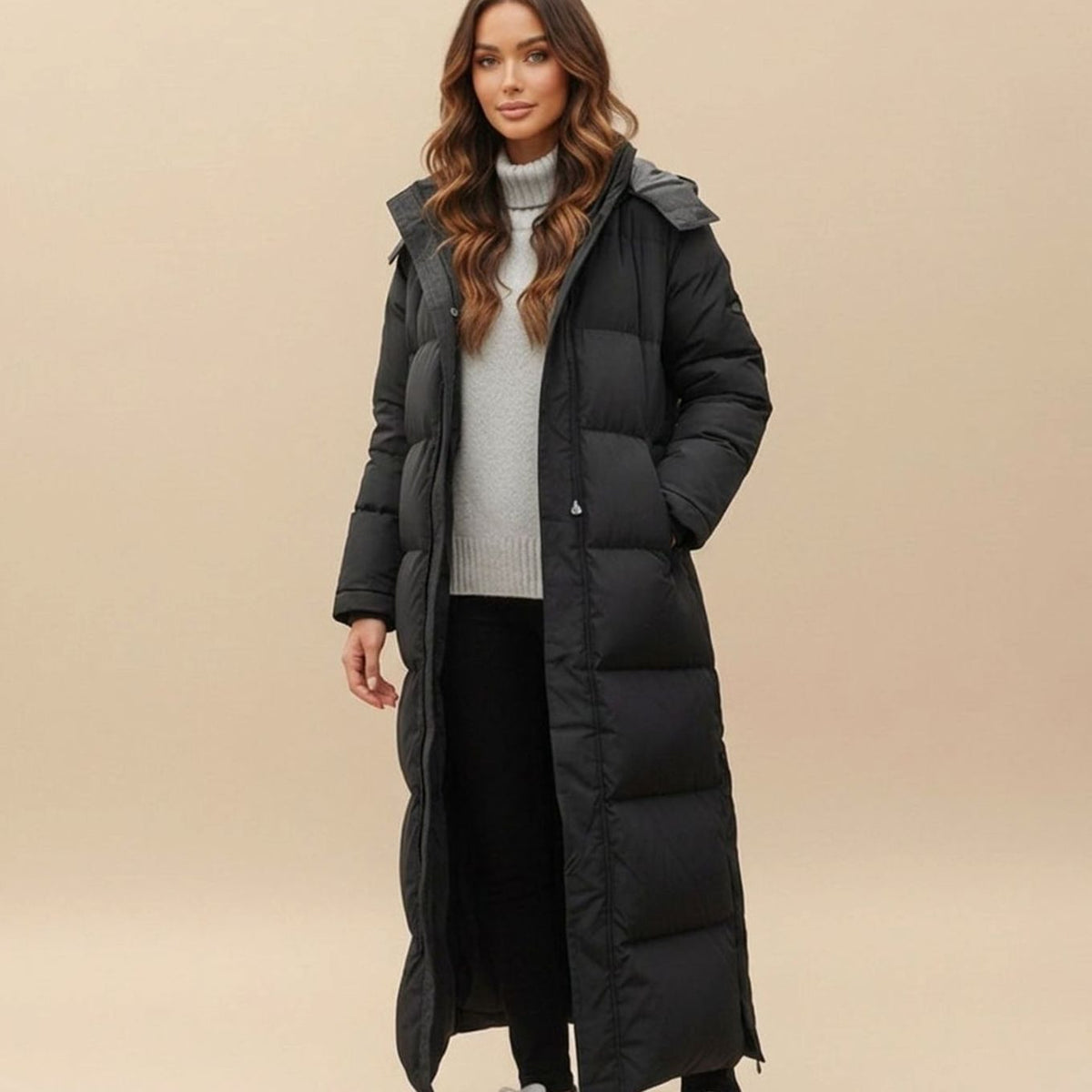 Women's Maxi Down Puffer Winter Coat Hooded Padded