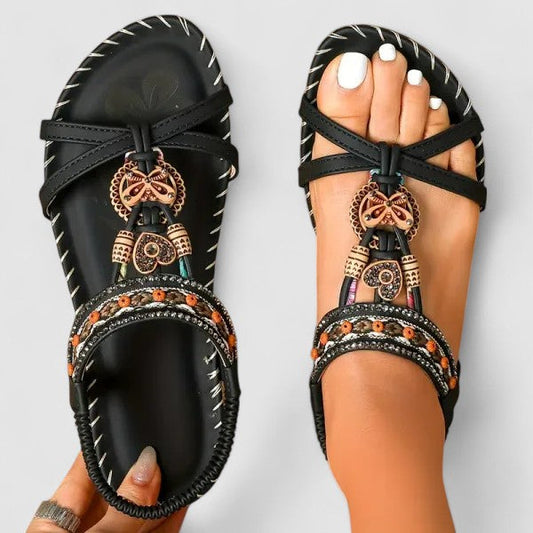 Women's Orthopedic Beaded T Strap Sandals