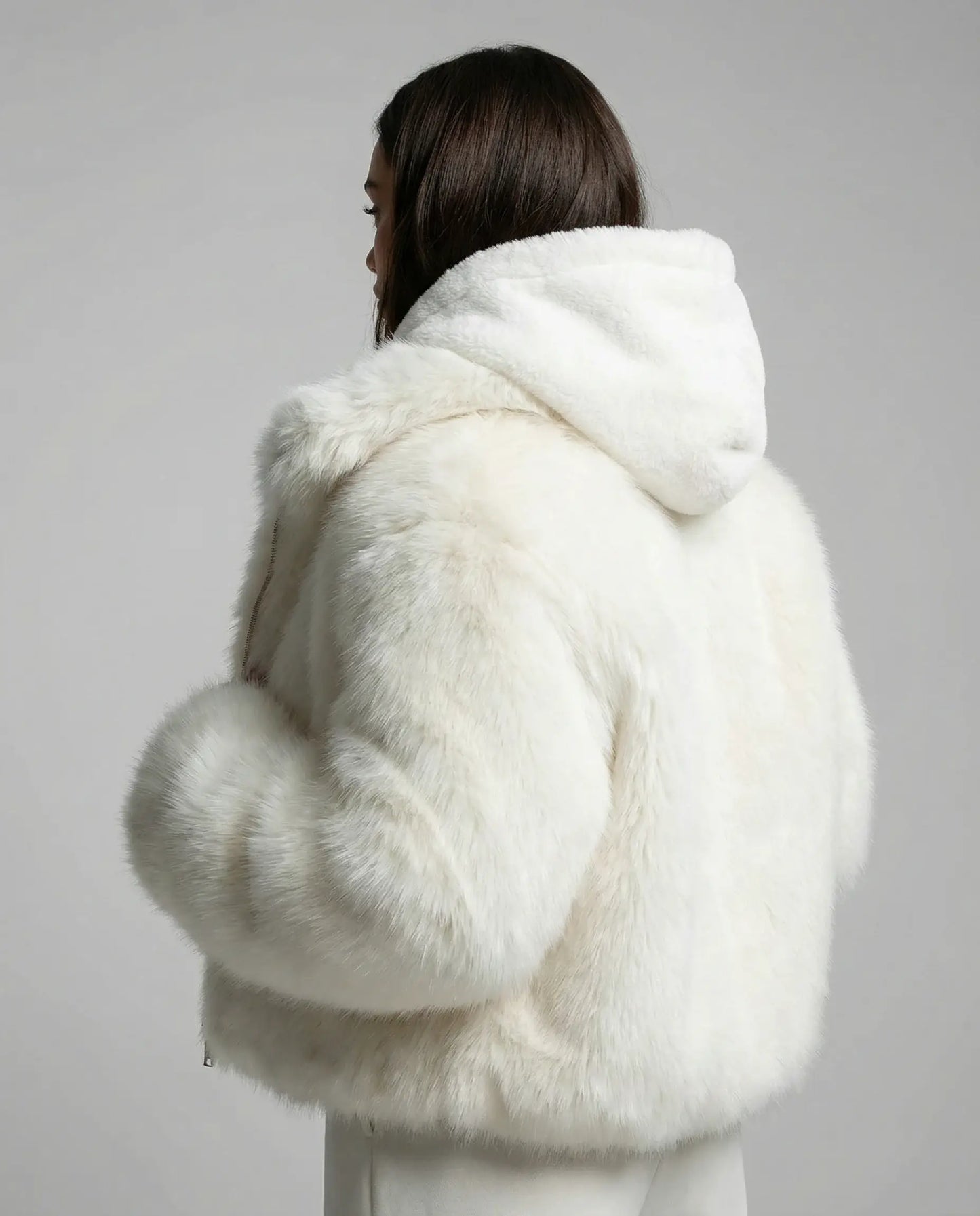 Women’s Oversized Faux Fur Jacket with Hood