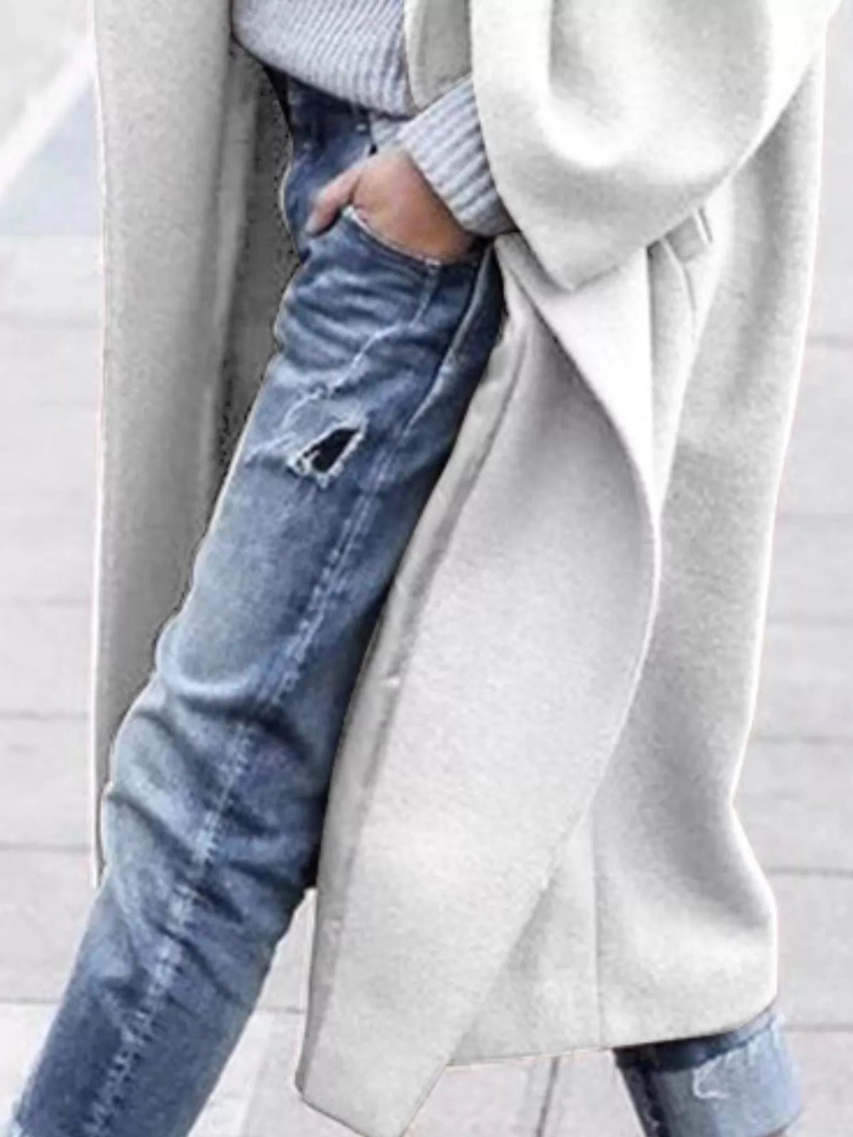 Women's Oversized Long Winter Coat with Wide Sleeves