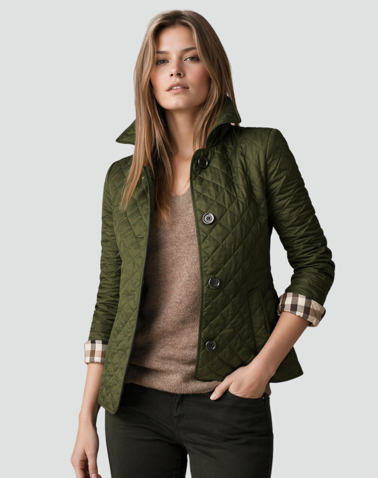 Women's Quilted Button Front Lightweight Jacket