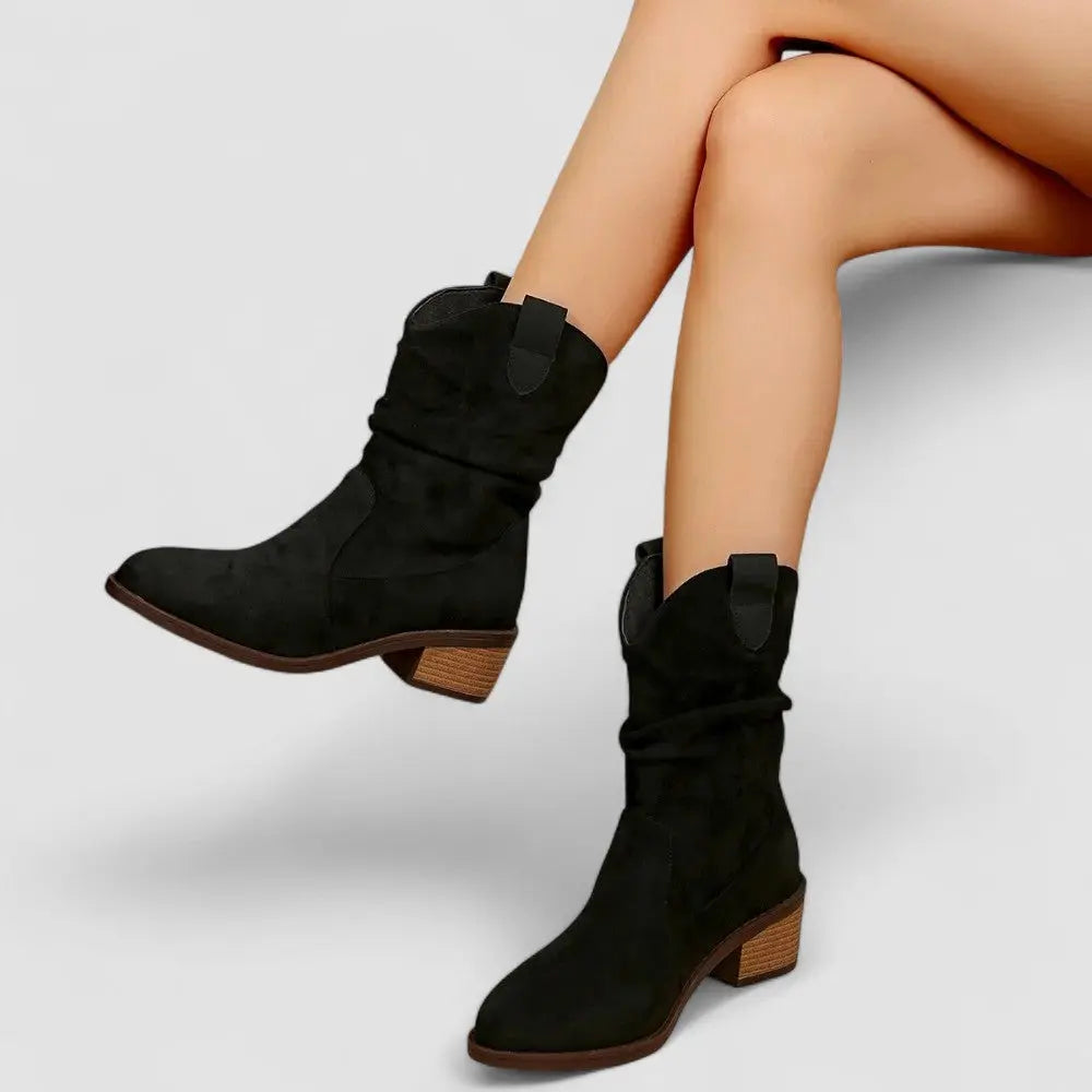 Women's Slouchy Western Suede Ankle Boots