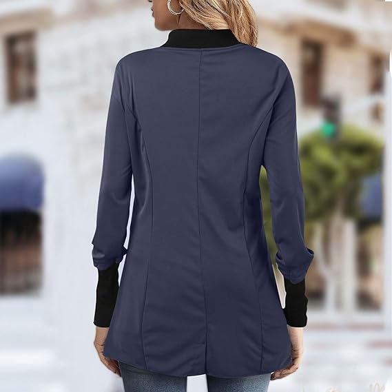 Women's Stand Collar Wool Coat with Button Front