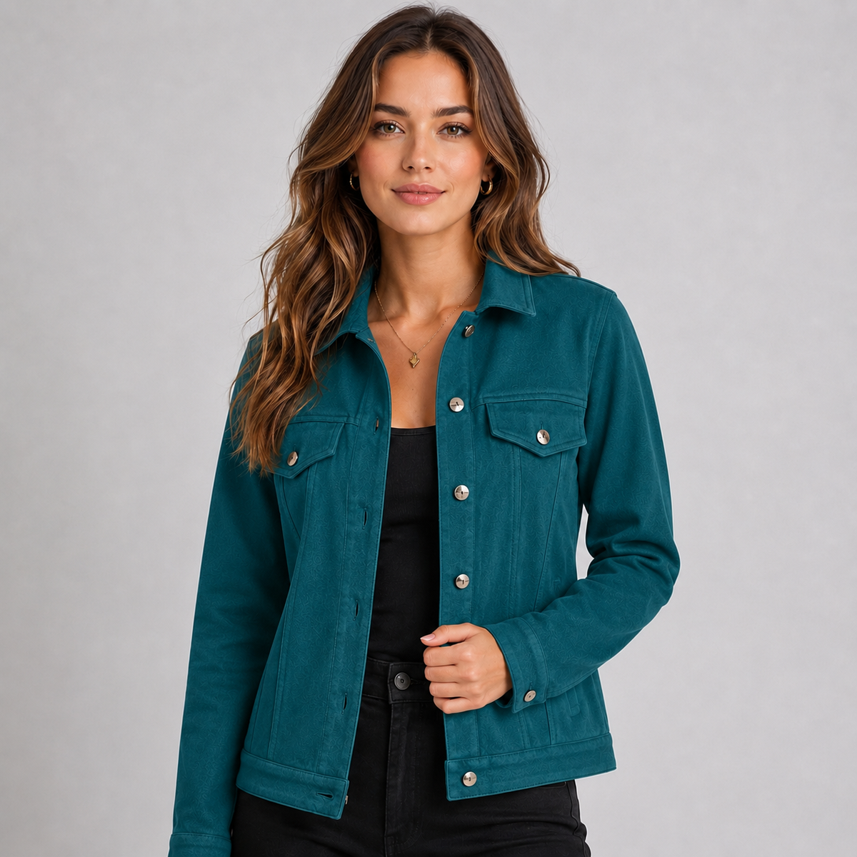 Women's Suede Look Trucker Jacket