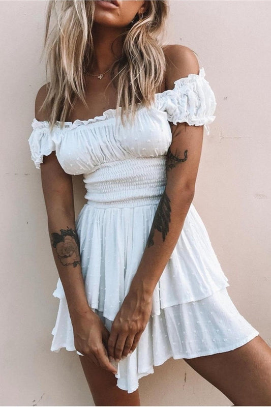 Women's Tie Waist Boho Mini Dress