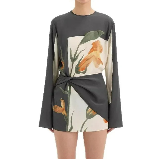 Women's Twist Floral Cocktail Mini Dress
