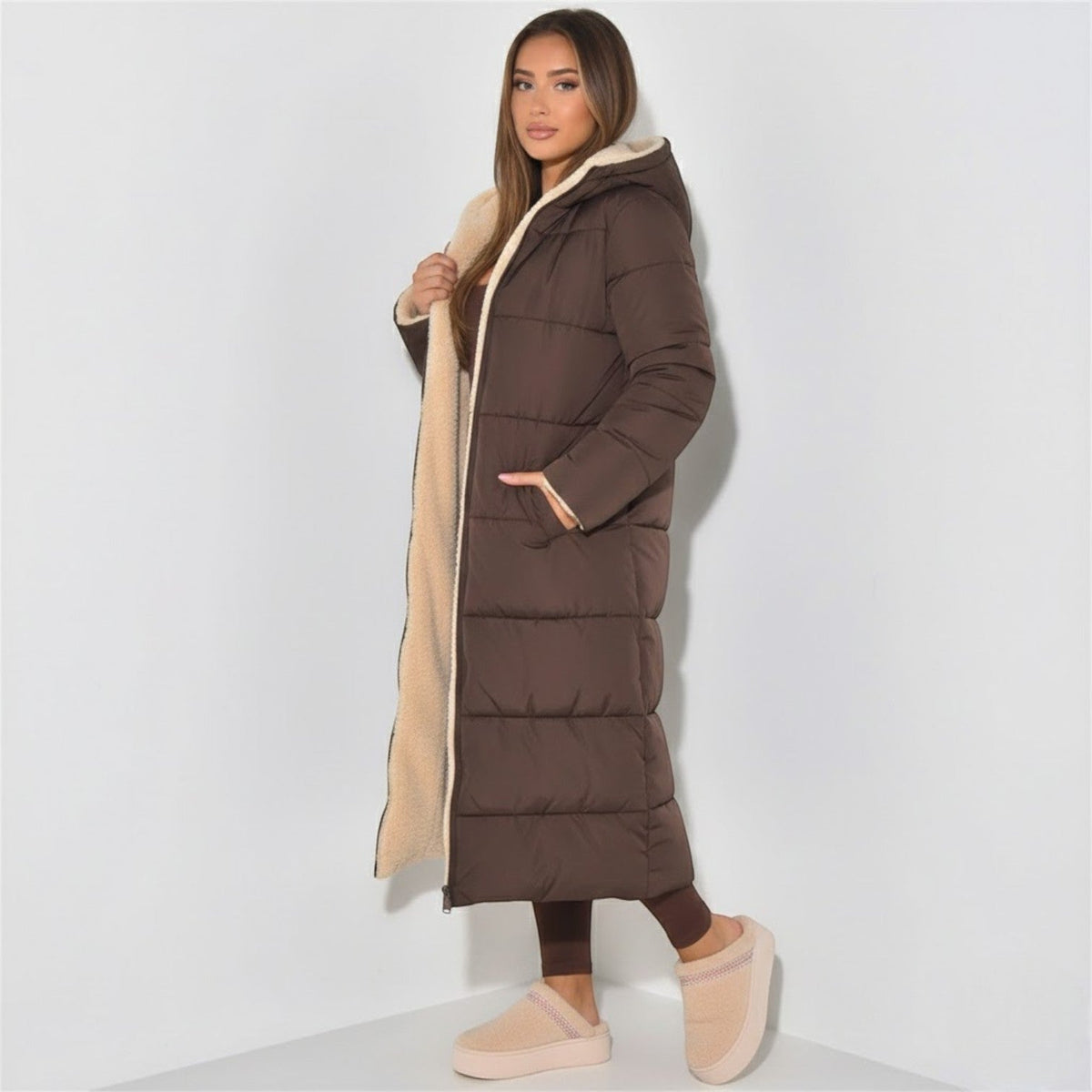 Women's Winter Jacket with sherpa lining
