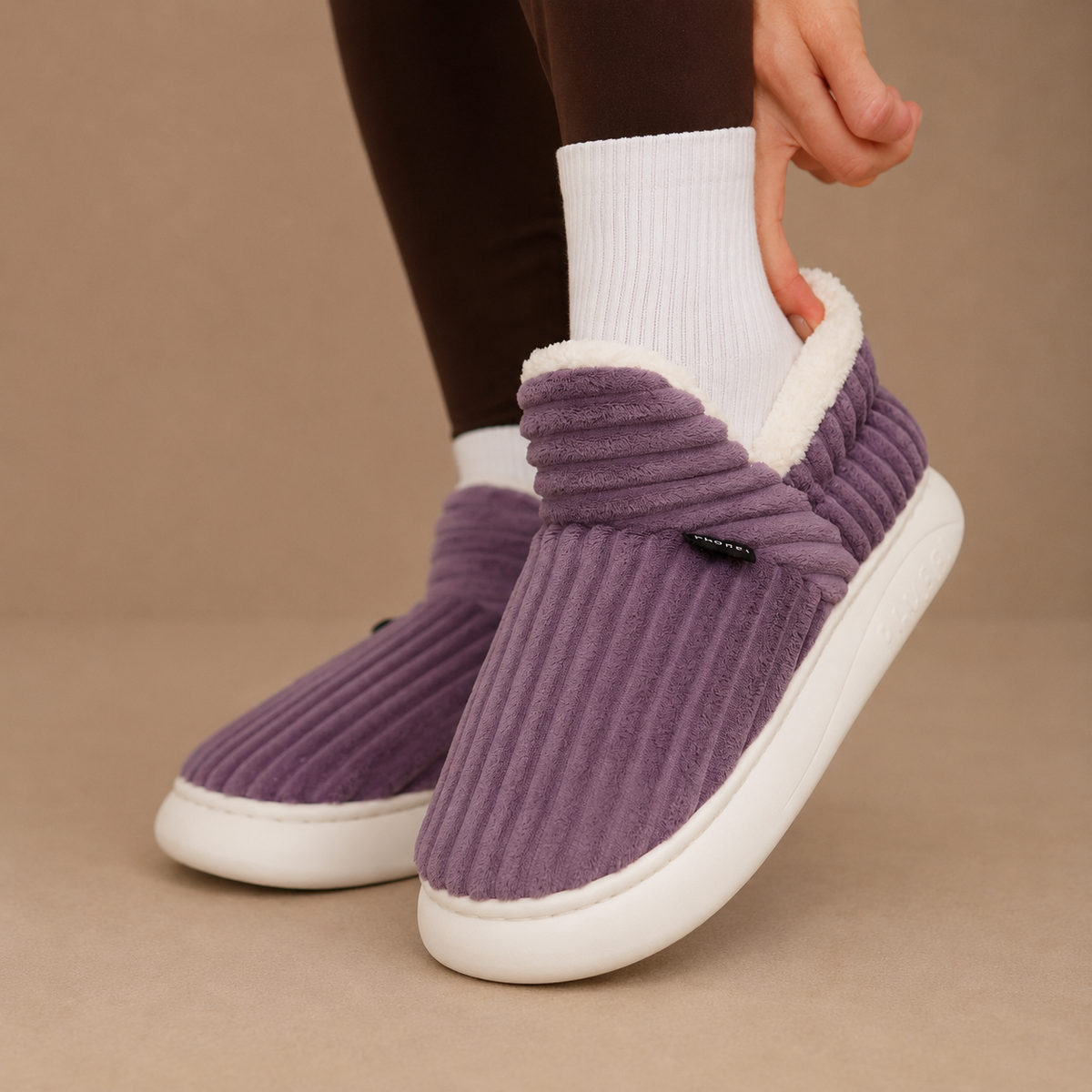 Women's Winter Slippers with Fleece Lining and Slip On Design