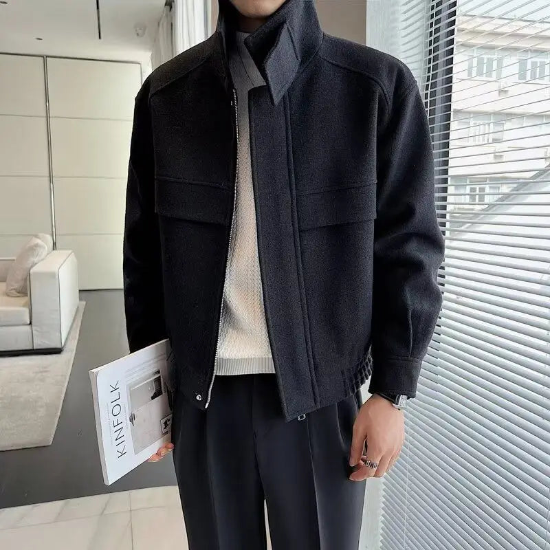 Men's Boxy Fit Collared Zip Jacket