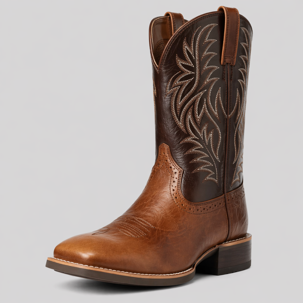 Men's Embroidered Leather Western Boots