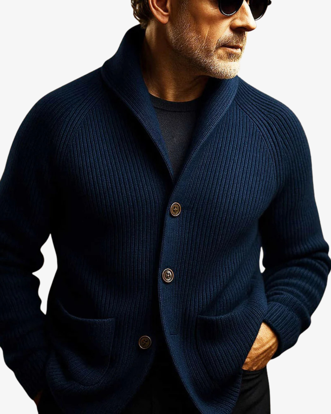 Men's Tailored Button Front Knit Cardigan