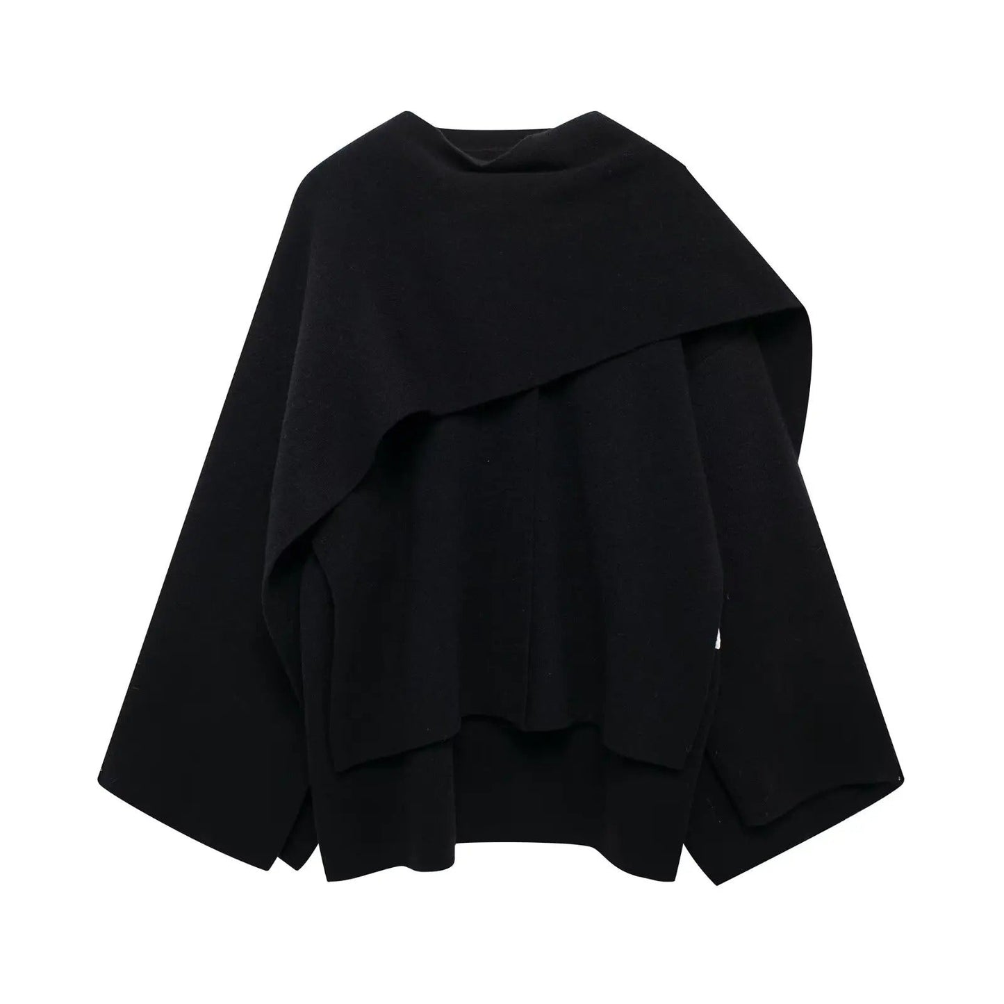 Women's Asymmetric Winter Poncho