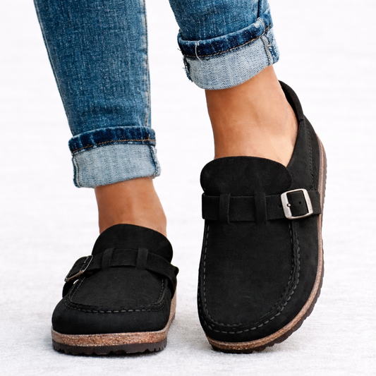 Women’s Buckle Strap Suede Comfort Loafers