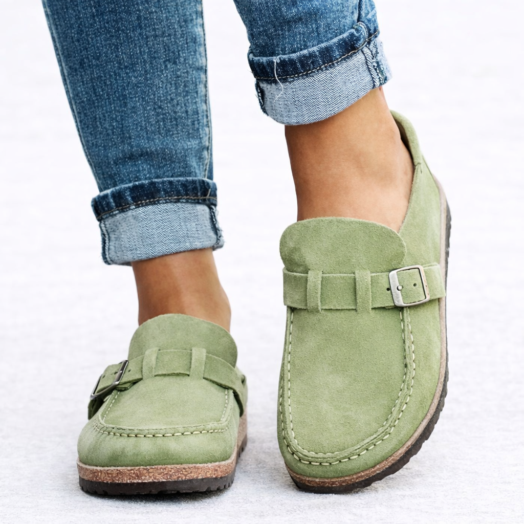 Women’s Buckle Strap Suede Comfort Loafers