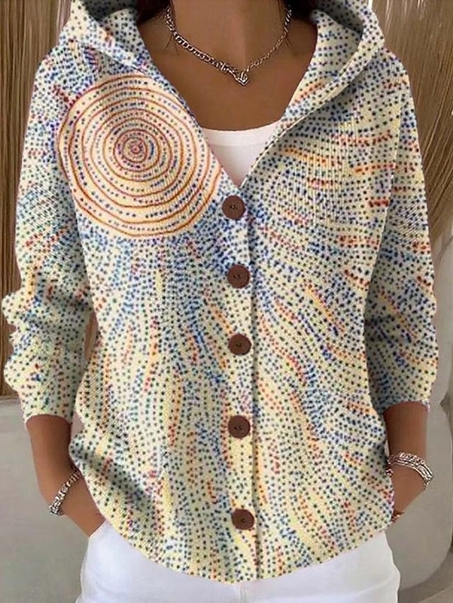 Women's Button Front Hooded Cardigan