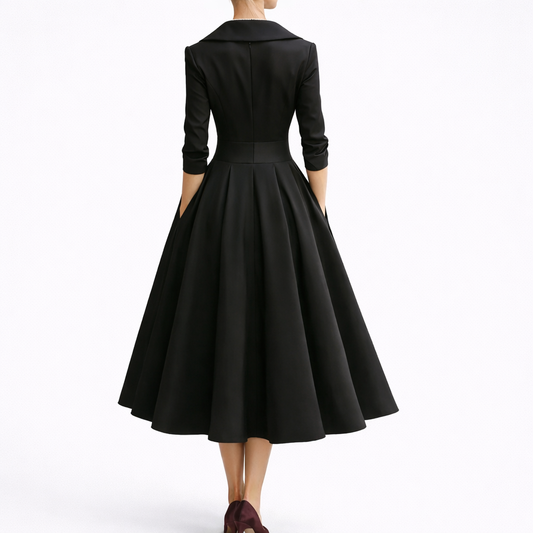 Women’s Collared Fit & Flare Midi Dress