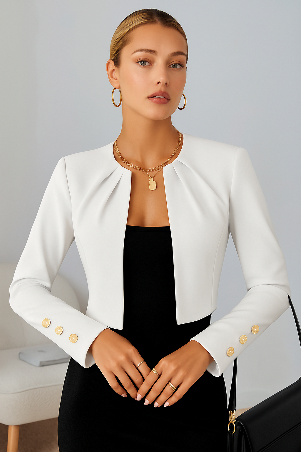 Women's Cropped Tailored Business Blazer
