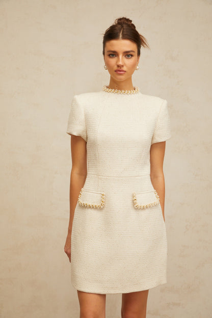 Women's Structured Tweed Mini Dress