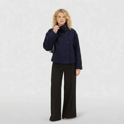 Women's Stand Collar Wool Blend Pea Coat