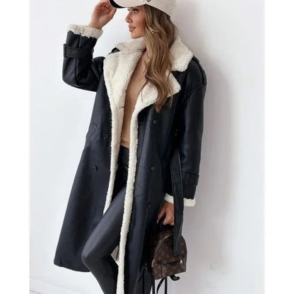 Women's Teddy Lined Double Breasted Trench Coat