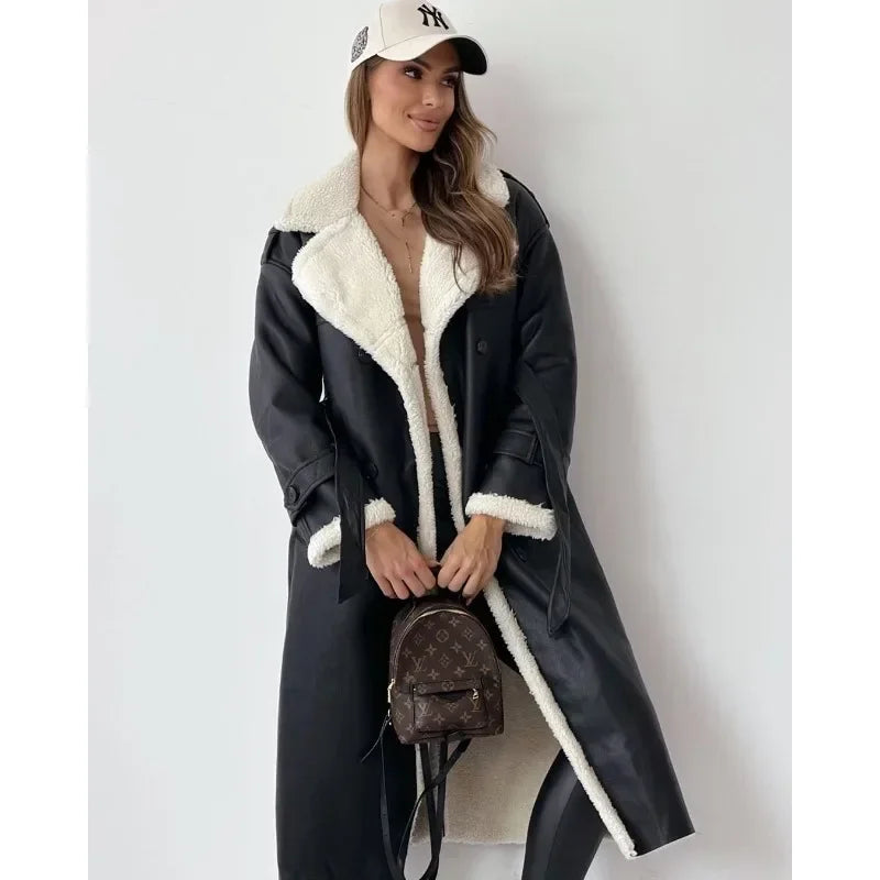 Women's Teddy Lined Double Breasted Trench Coat