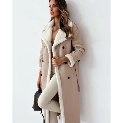 Women's Teddy Lined Double Breasted Trench Coat