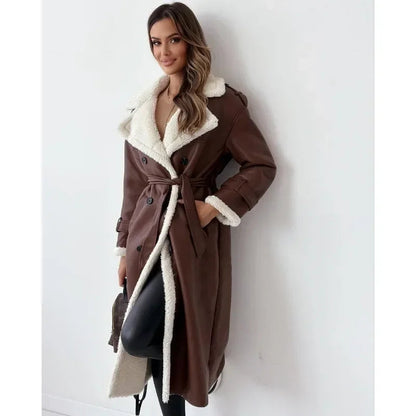 Women's Teddy Lined Double Breasted Trench Coat