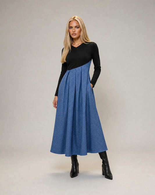 Women’s Patchwork Midi Dress