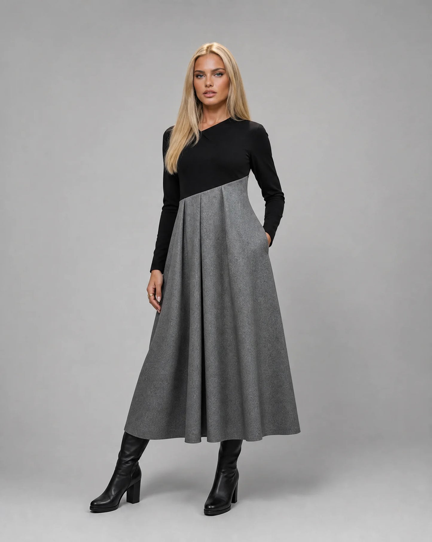 Women’s Patchwork Midi Dress