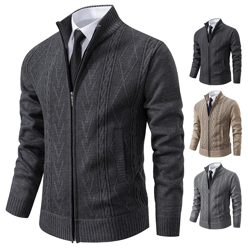 Men's Padded Knitted Sweater Coat