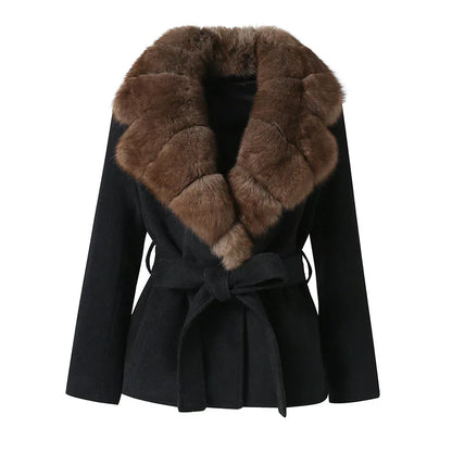 Women's Faux Fur Belted Coat