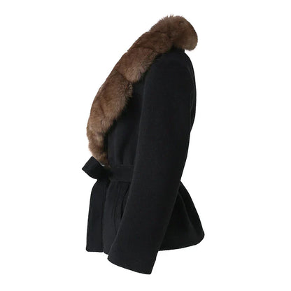 Women's Faux Fur Belted Coat
