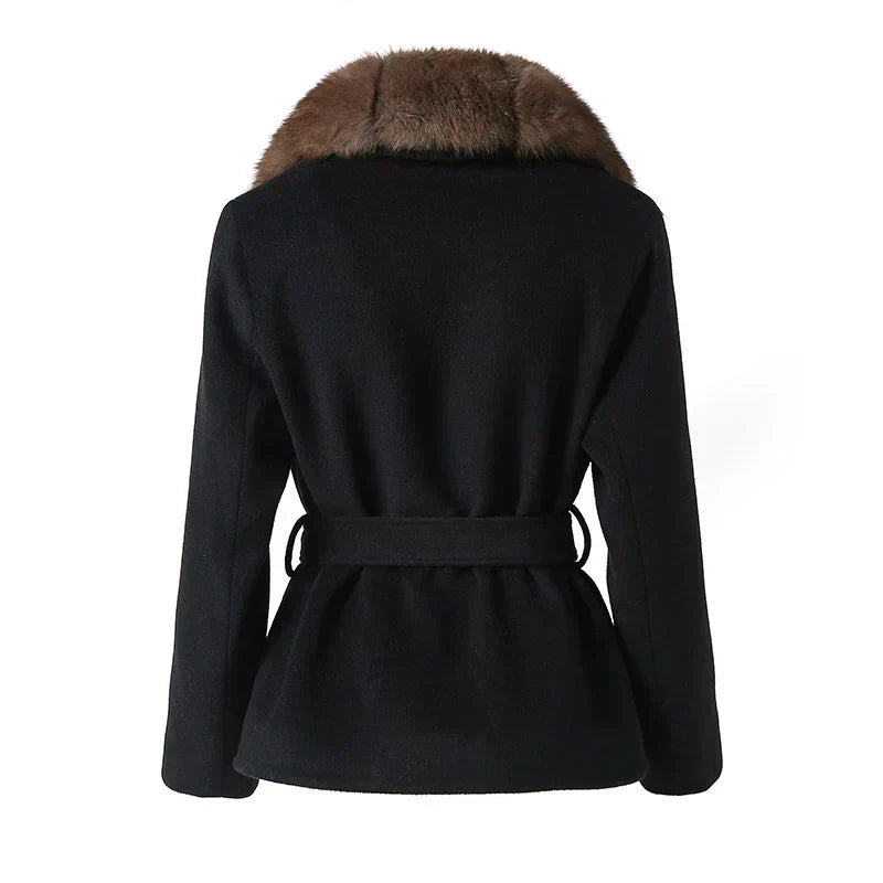 Women's Faux Fur Belted Coat