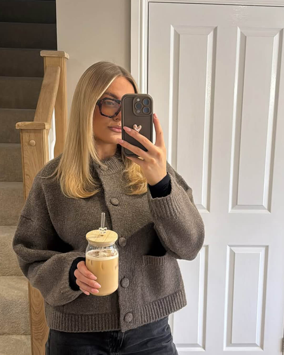 Women's Soft Round Neck Knit Cardigan