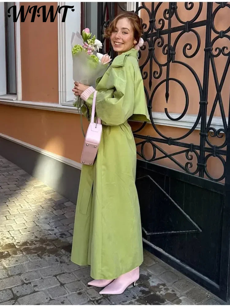 Women's Belted Loose Lapel Trench Coat