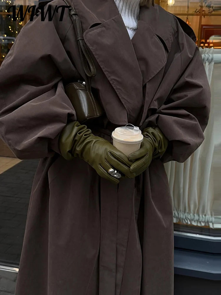 Women's Belted Loose Lapel Trench Coat